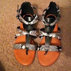 Snake skin pattern sandals